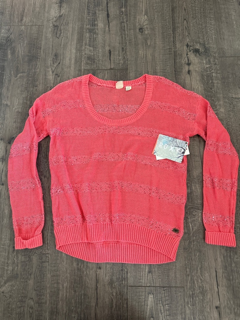 Roxy Women's Coral Scoop Neck Open-Knit Sweater